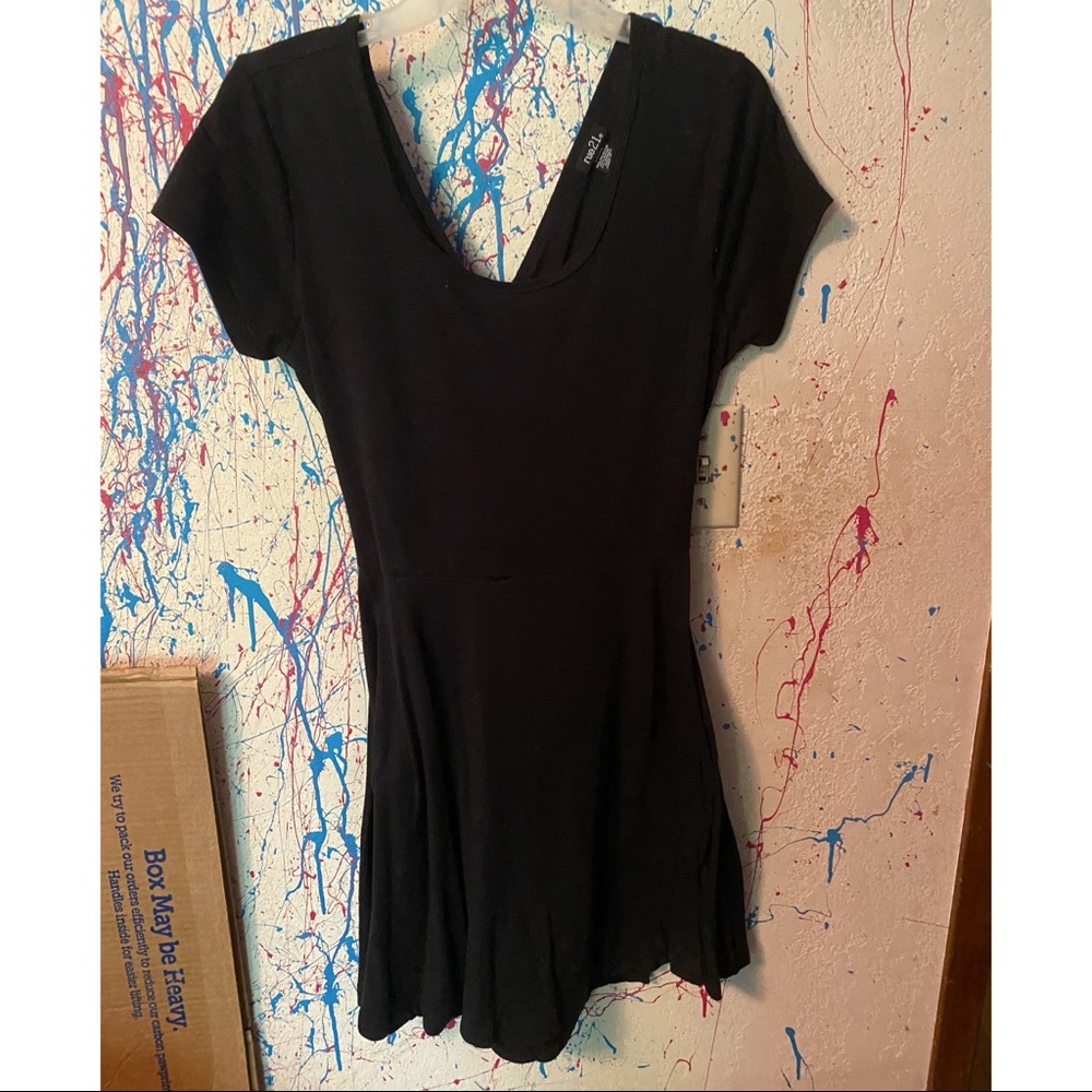 Large black cocktail dress